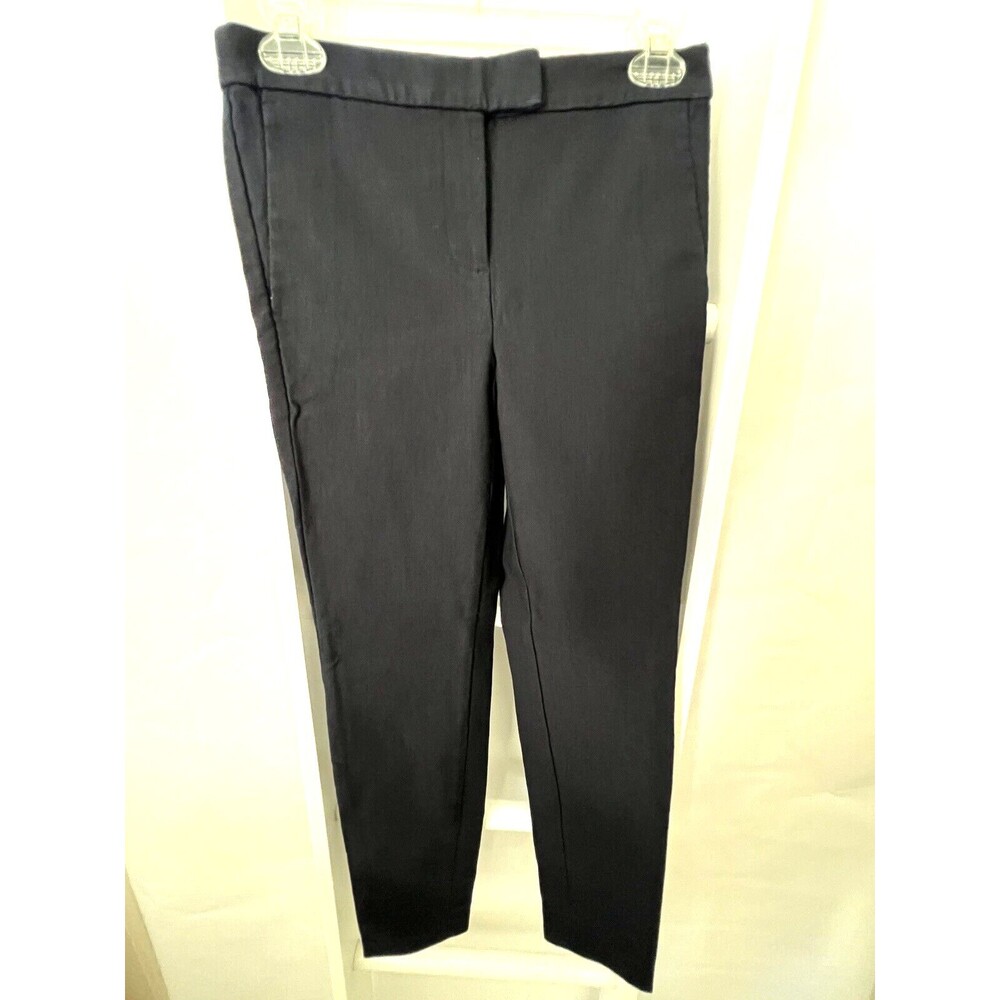 J Crew Pants Womens 00 Blue Navy Ryder Mid Rise Flat Front 4 Pkt Stretch
